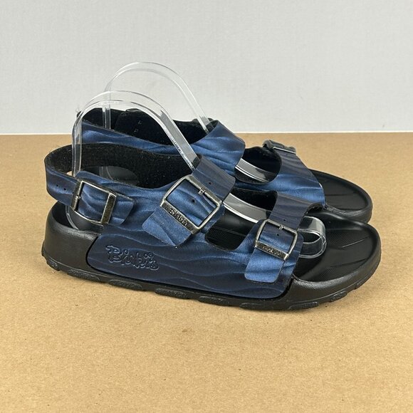 Birki's Two Strap Slingback Sandals Womens 8/8.5 EU 39 Blue Buckled Synthetic - Picture 3 of 9